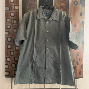 Men's GAP Stretch short sleeve button down shirt, Loden Green, Size XXL